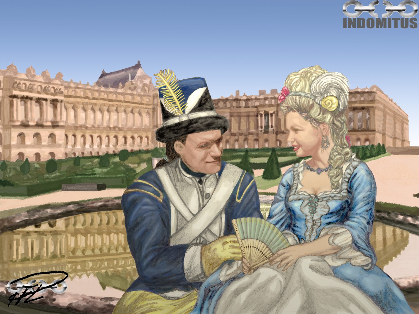 Björn & Jenny i Versailles 1779 watercolor publ