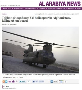 Al-Arabiya 20110915 - Helikopter nerskjuten Afghanistan