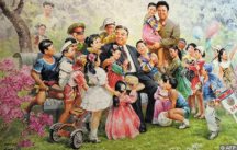 north-korea-propaganda-poster kim il sung kim jong il