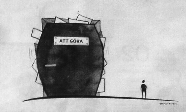 Jenny Alvén illustration Prokrastinering svd 20130414