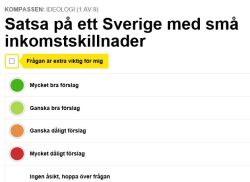 SR & SVT Politisk Kompass Frågeformulär 1