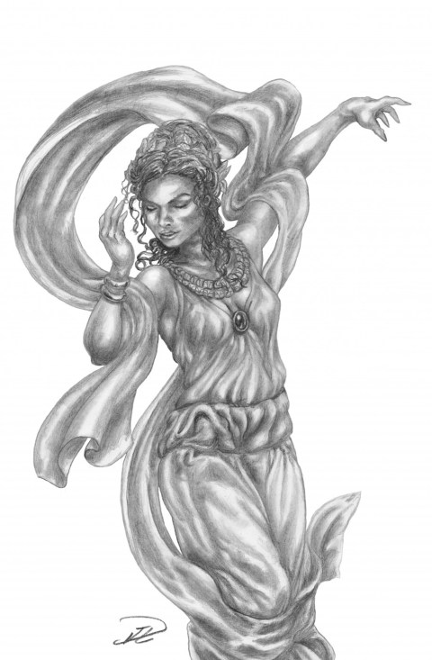 Romersk nymf dansande skiss nymph