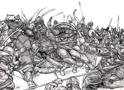 Corinna i Alla Drabbningars Moder: blyerts, grafit & bläck